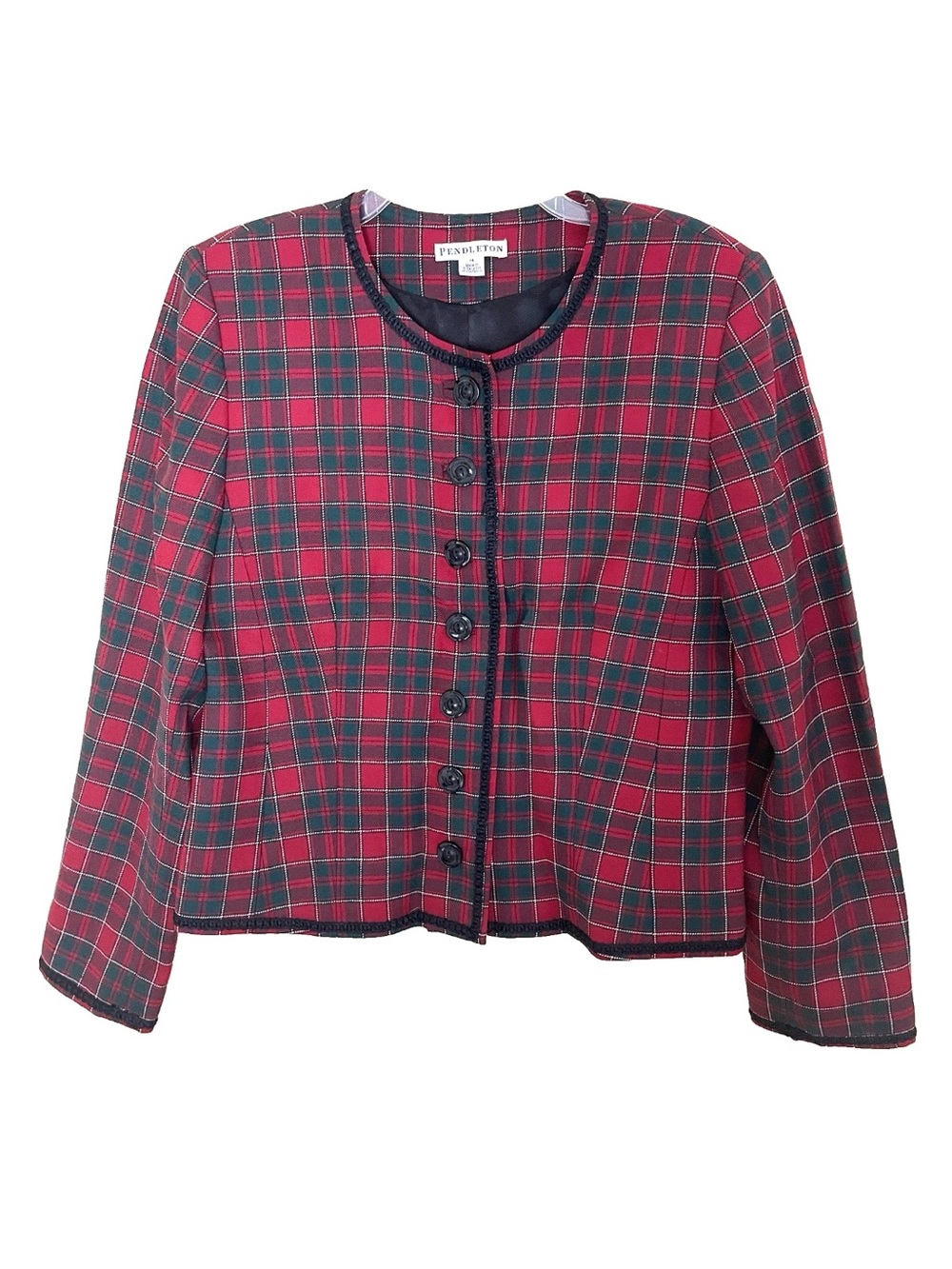 Vintage Pendleton Plaid Tartan Wool Jacket Blazer Women's Size 14